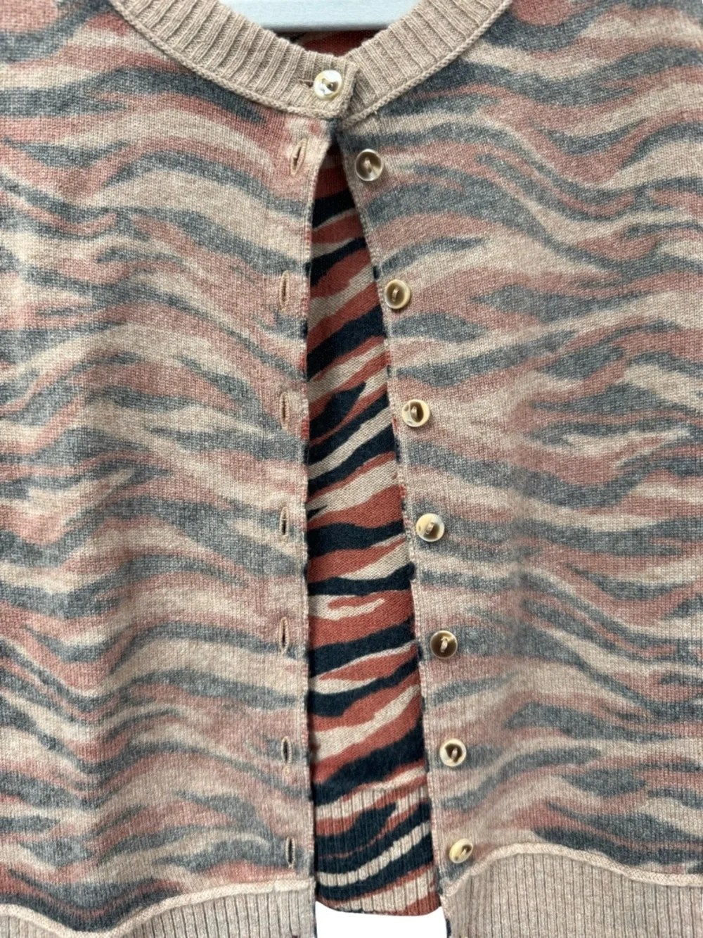 Free People Tiger Stripe Cashmere Blend Knit Cardigan Small - Picture 7 of 7